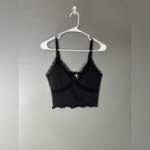 H&M Black Lace Detail CropTop